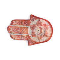 Multi Coloured Soapstone Incense Burner Hands with 7 Chakras