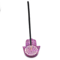 Multi Coloured Soapstone Incense Burner Hands with 7 Chakras