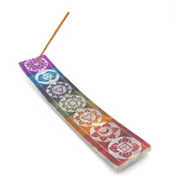 Multi Coloured Soapstone Incense Burner Strip with 7 Chakras