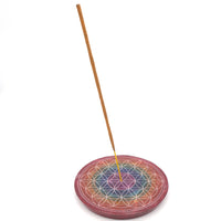 Multi Coloured Incense Plate with 7 Chakra Colours