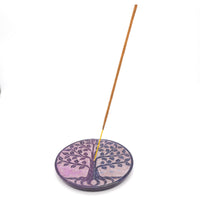 Soapstone Multi Coloured Incense Plate Tree of Life