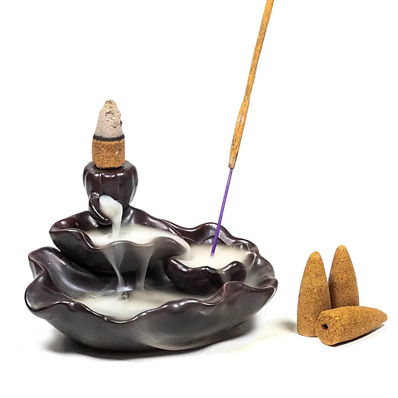 Backflow incense burner - Lotus pond