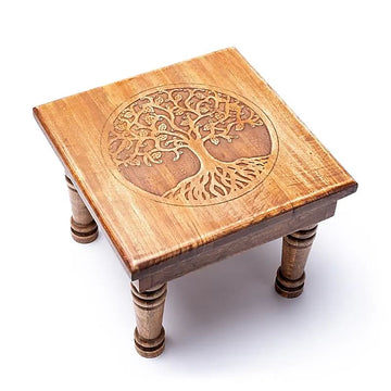 Wooden Side Table - Tree of Life