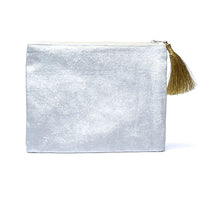 Velvet pouch - White with sun and moon