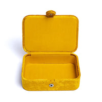 Velvet Jewellery / Tarot box - Yellow with sun