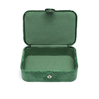 Jewellery / tarot box velvet green with lotus