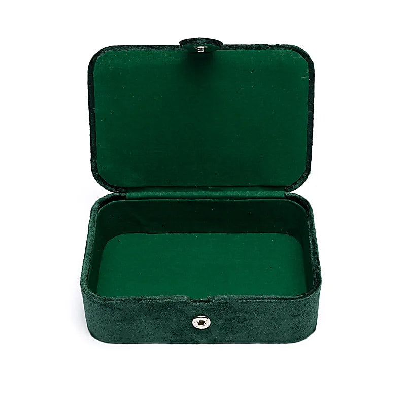 Velvet Jewellery / tarot box - Green with Tree of Life and Hearts