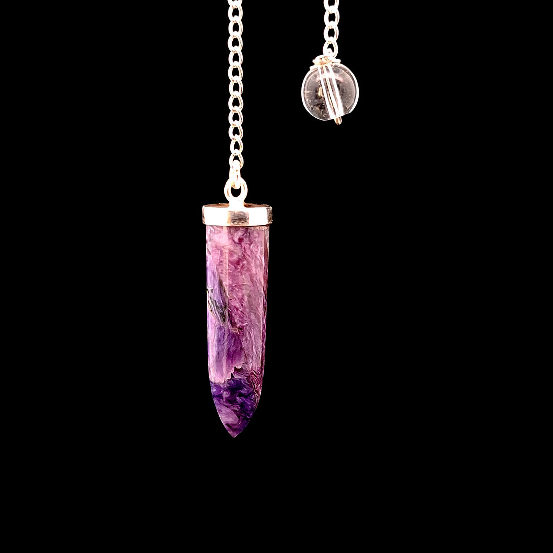 Charoite Pendulum - Silver Plated