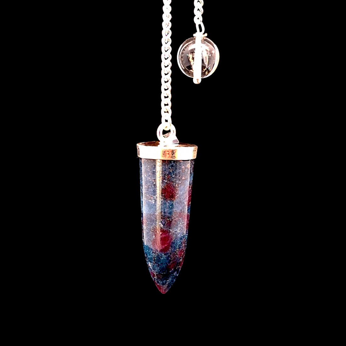 Ruby Zoisite Pendulum - Silver Plated