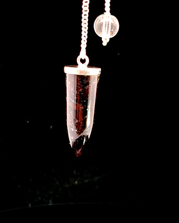 Garnet Pendulum - Silver Plated