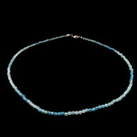 Aquamarine 3mm Faceted Necklace - Silver Plated