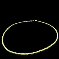 Peridot 2.5mm Faceted Necklace - Silver Plated