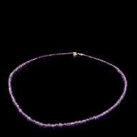 Amethyst 4mm Faceted Necklace - Silver Plated