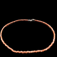 Sunstone 3mm Faceted Necklace - Silver Plated