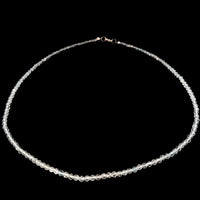 Quartz, Clear 3mm Faceted Necklace - Silver Plated