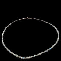 Labradorite 3mm Faceted Necklace - Silver Plated