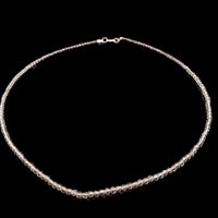 Smokey Quartz 3mm Faceted Necklace - Silver Plated