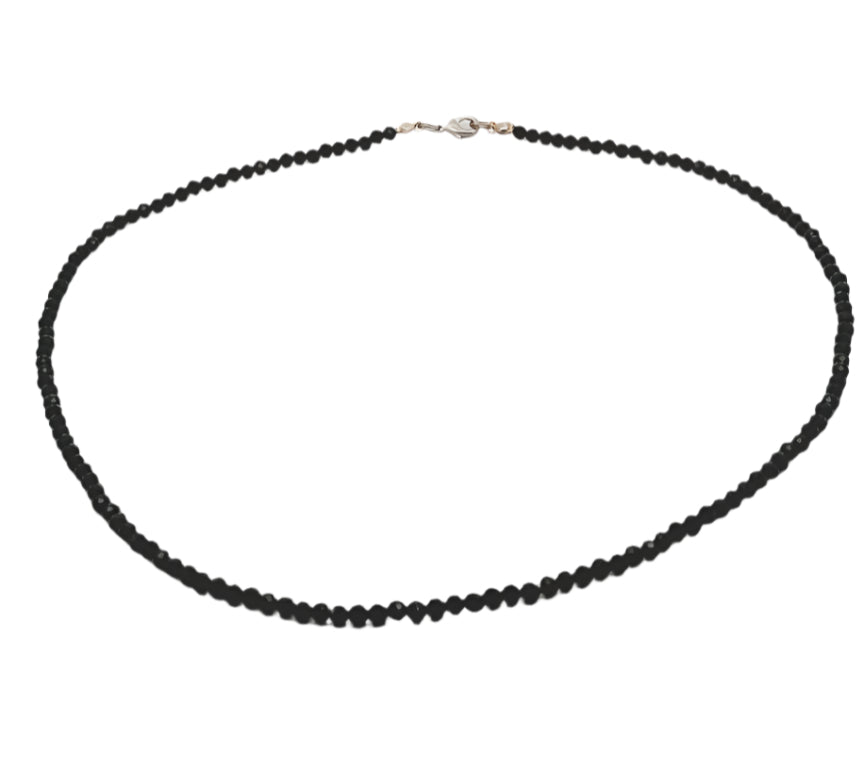 Tourmaline 3mm Faceted Necklace - Silver Plated