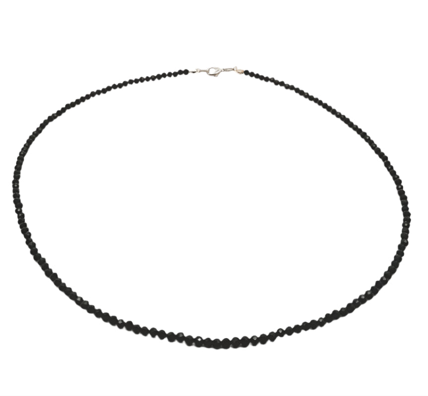 Spinel 3mm Faceted Necklace - Silver Plated