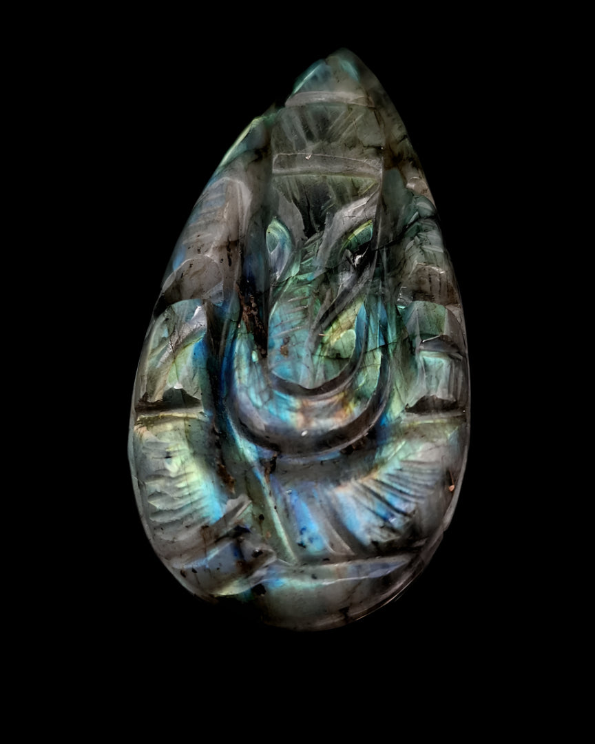 Labradorite Ganesh Carving