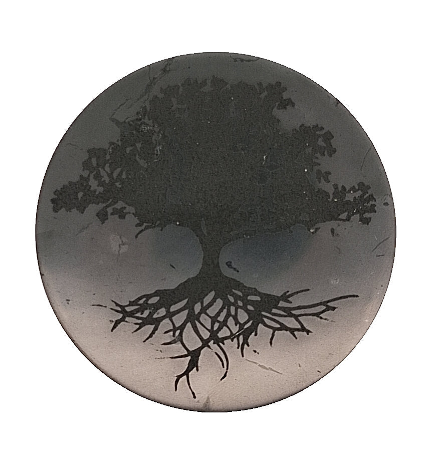 Shungite Protective Slice (5.2cm) - Tree of Life