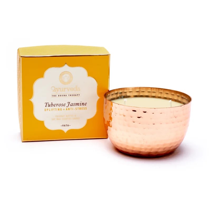 Tuberose jasmine 2 wick scented candle in jar