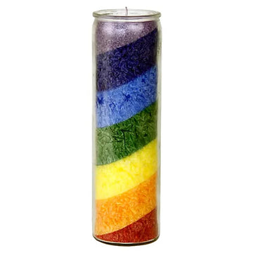 Rainbow Stearin Candle unscented in glass