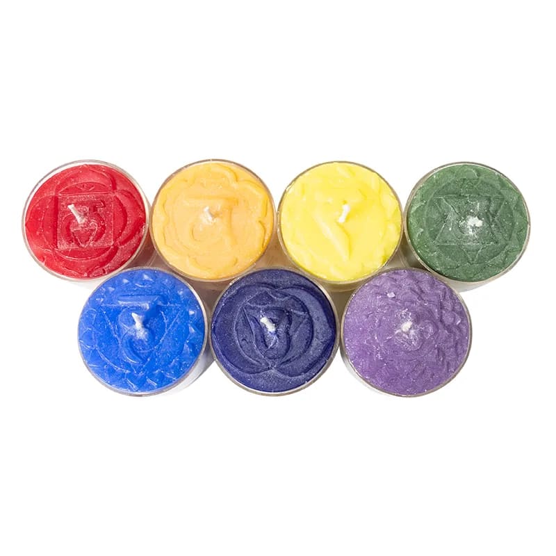 Chakra scented tea light candles - Set of 7