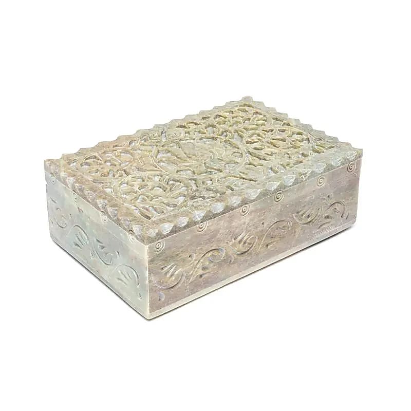 Tarot / Jewellery box - Soapstone - Lotus