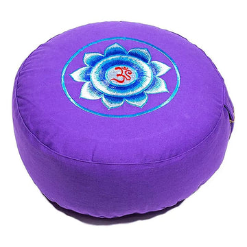 Meditation Cushion - Violet with Ohm Symbol
