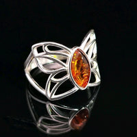 Amber, Sterling Silver Ring