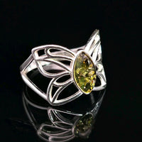 Amber, Sterling Silver Ring