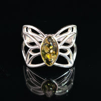 Amber, Sterling Silver Ring