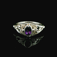 Amethyst Faceted Sterling Silver Ring