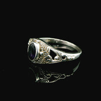 Amethyst Faceted Sterling Silver Ring