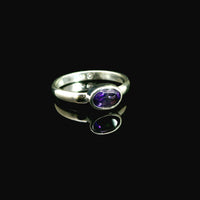 Amethyst Faceted Sterling Silver Ring