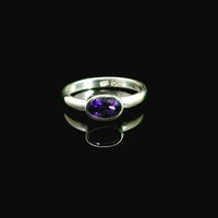 Amethyst Faceted Sterling Silver Ring