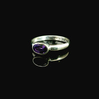 Amethyst Faceted Sterling Silver Ring