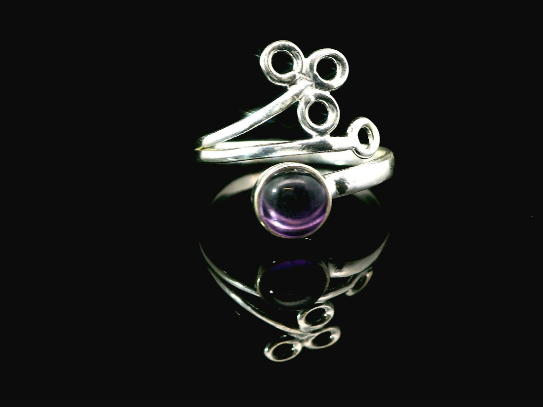 Amethyst Freesize Sterling Silver Ring