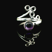 Amethyst Freesize Sterling Silver Ring