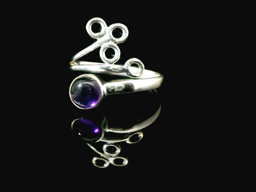 Amethyst Freesize Sterling Silver Ring