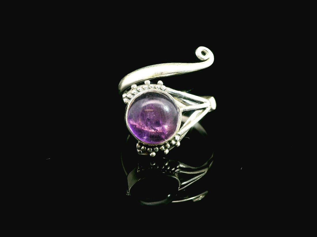 Amethyst Freesize Sterling Silver Ring