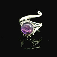 Amethyst Freesize Sterling Silver Ring