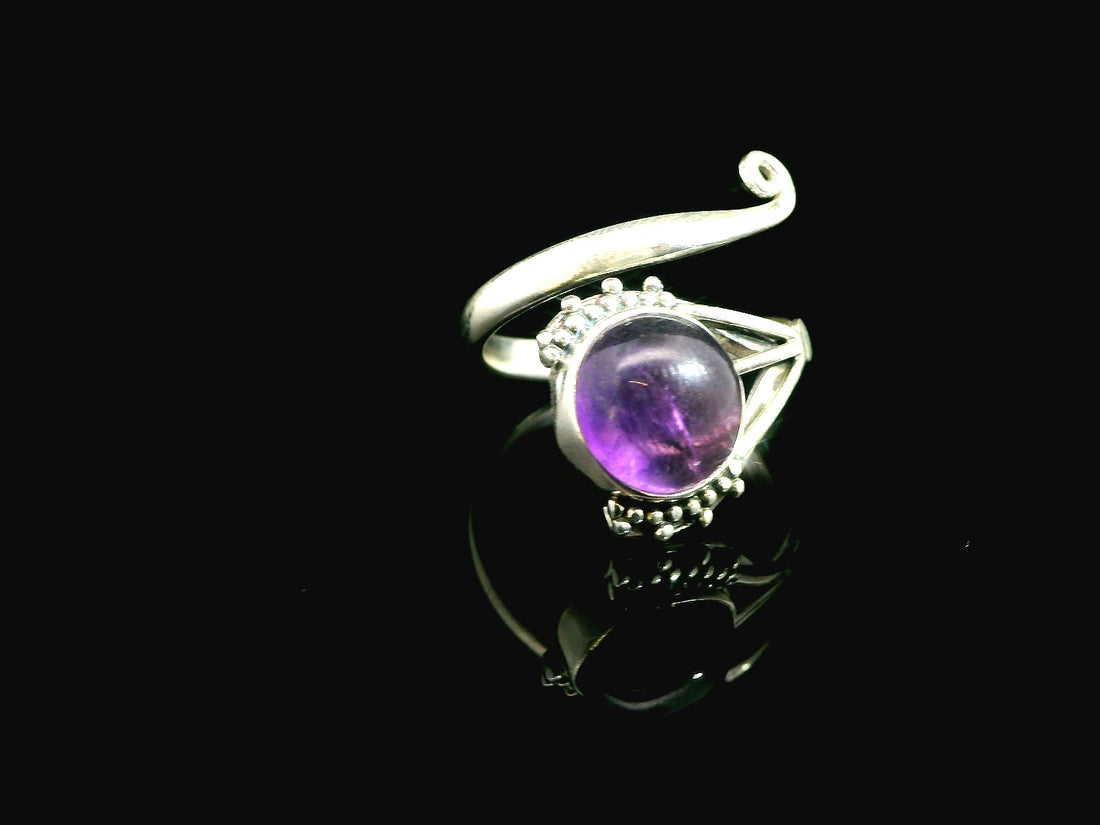 Amethyst Freesize Sterling Silver Ring