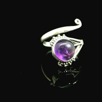 Amethyst Freesize Sterling Silver Ring