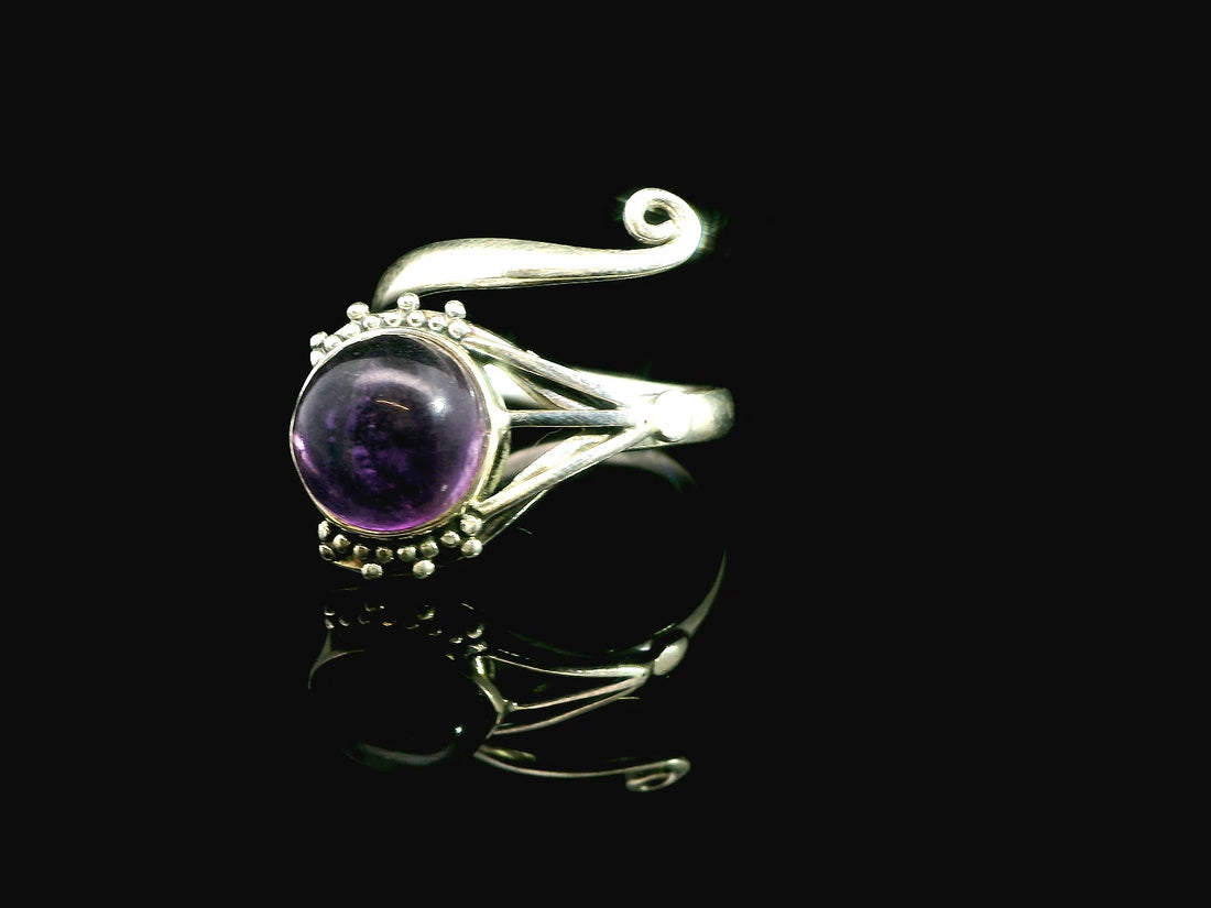 Amethyst Freesize Sterling Silver Ring