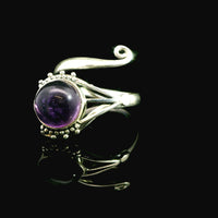 Amethyst Freesize Sterling Silver Ring