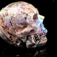 Titanium Aura Quartz Skull