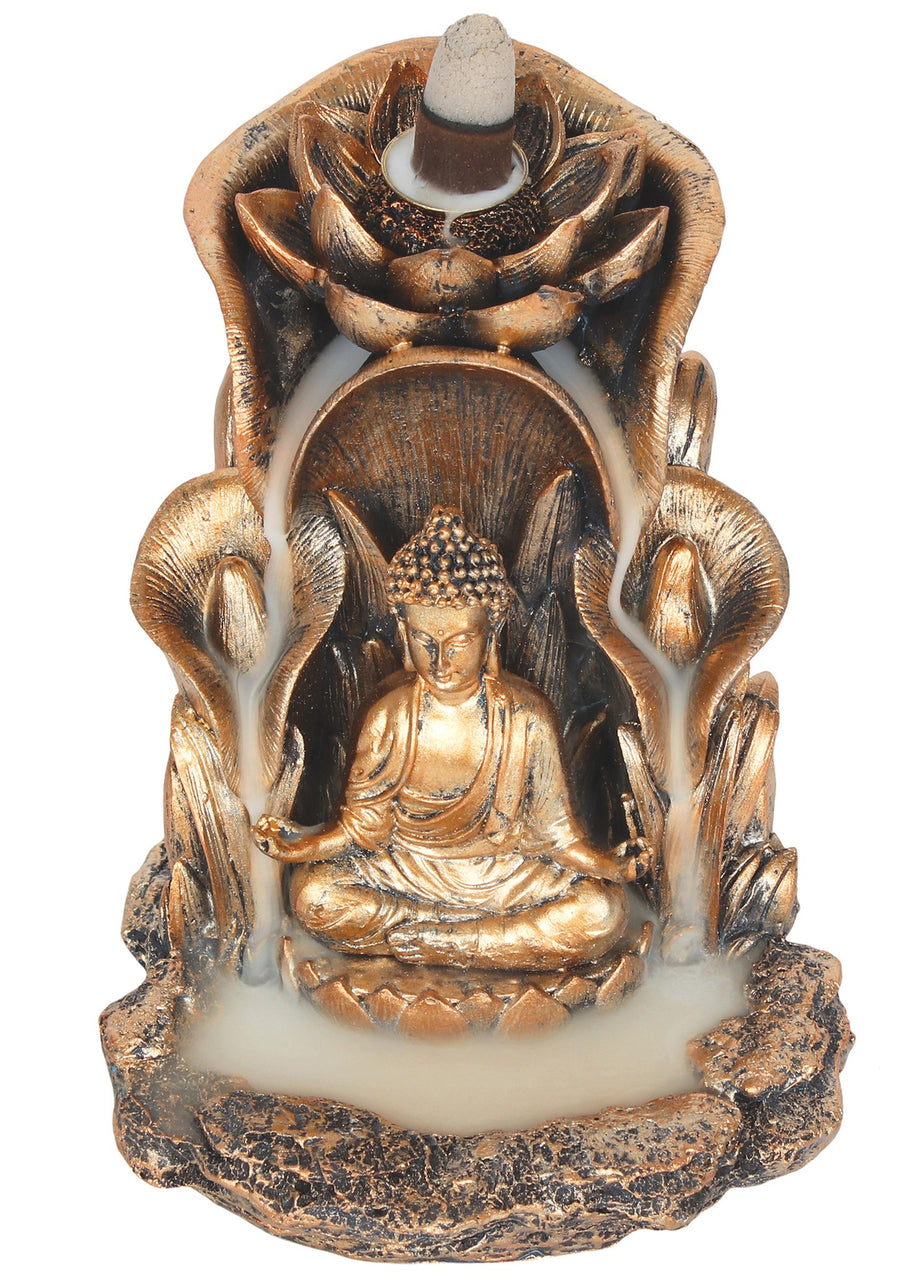 Bronze Finish Buddha Backflow Incense Burner