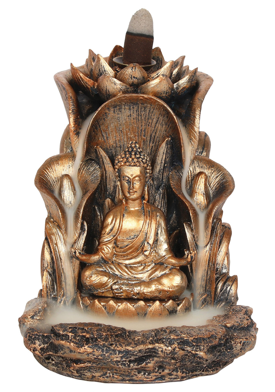 Bronze Finish Buddha Backflow Incense Burner